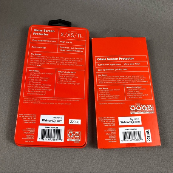 Onn. Corning Glass Protector for IPhone X/XS/11 Pro Bundle - Picture 2 of 3